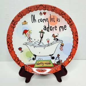 Funny Christmas Dessert Plate by Born to Shop Like New